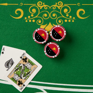 Papua New Guinea flag Poker Chips