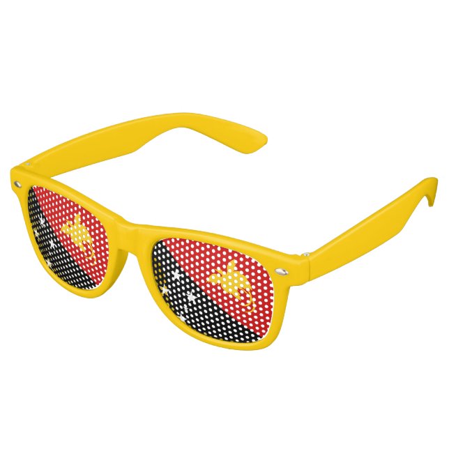 Papua New Guinea Flag Retro Sunglasses (Angled)