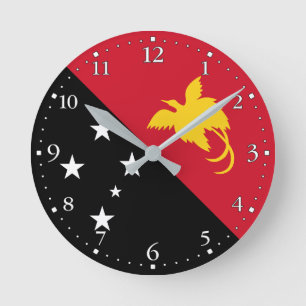 Papua New Guinea Flag Round Clock