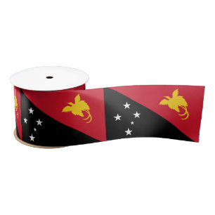 Papua New Guinea Flag Satin Ribbon