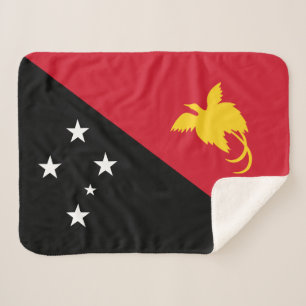 Papua New Guinea Flag Sherpa Blanket