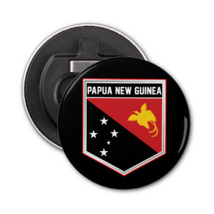 Papua New Guinea Flag Shield Bottle Opener