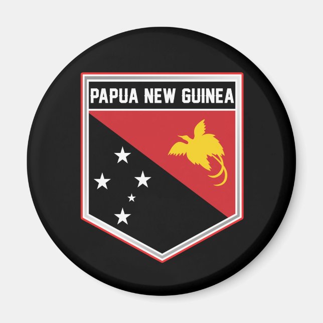 Papua New Guinea Flag Shield Magnet (Front)