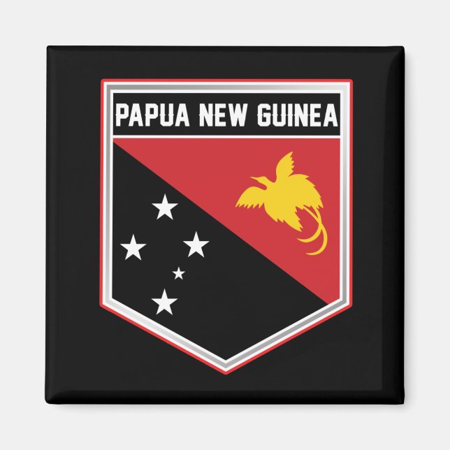 Papua New Guinea Flag Shield Magnet (Front)