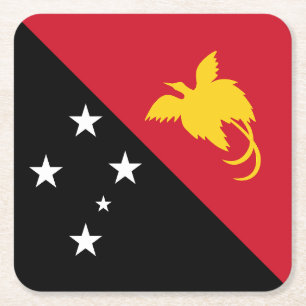 Papua New Guinea Flag Square Paper Coaster