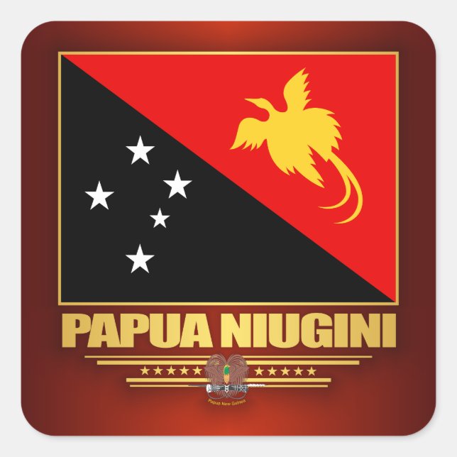 Papua New Guinea Flag Square Sticker (Front)