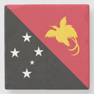 Papua New Guinea Flag Stone Coaster
