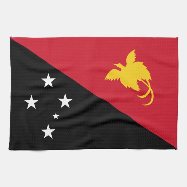 Papua New Guinea Flag Tea Towel (Horizontal)