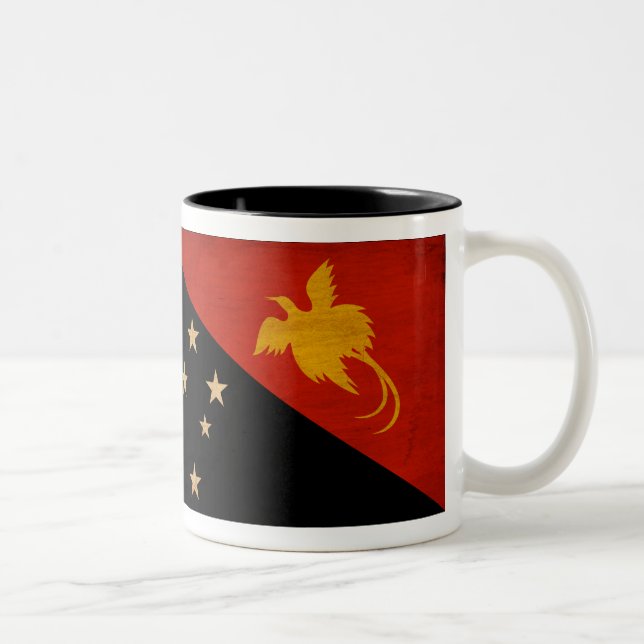 Papua new Guinea Flag Two-Tone Coffee Mug (Right)