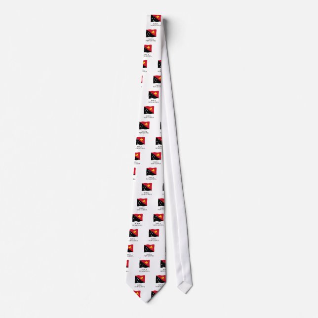 Papua New Guinea flag waving Tie (Front)