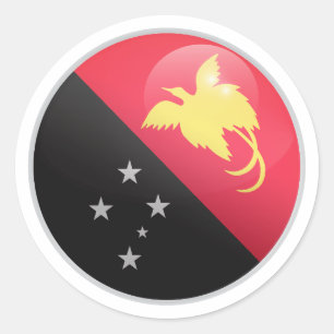 Papua New Guinea Glossy Circle Flag Classic Round Sticker