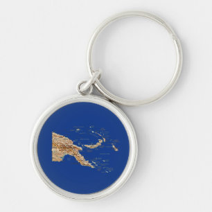 Papua New Guinea Map Keychain