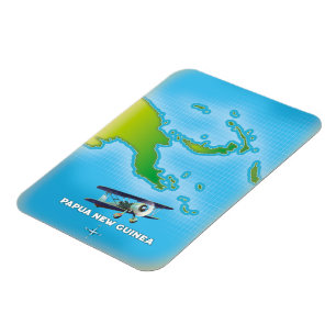 papua new guinea map. magnet