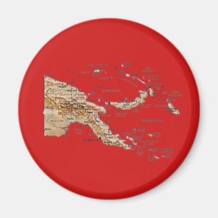 Papua New Guinea Map Magnet