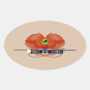 Papua New Guinea National Emblem Oval Sticker