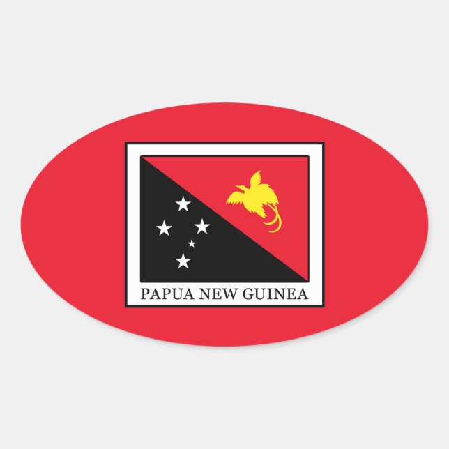Papua New Guinea Oval Sticker (Front)