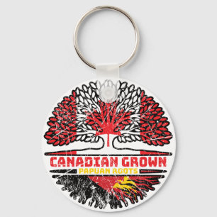 Papua New Guinea Papuan Canadian Canada Tree Roots Key Ring