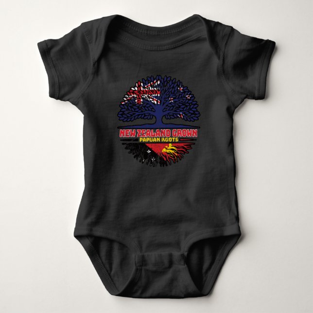 Papua New Guinea Papuan New Zealander New Zealand Baby Bodysuit (Front)