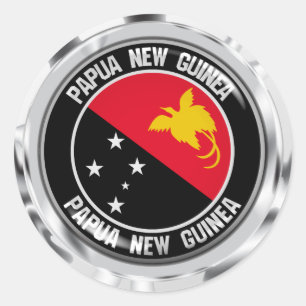 Papua New Guinea Round Emblem Classic Round Sticker