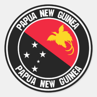 Papua New Guinea Round Emblem Classic Round Sticker