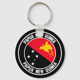 Papua New Guinea Round Emblem Key Ring