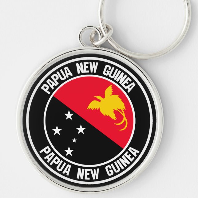 Papua New Guinea Round Emblem Key Ring (Front)
