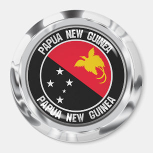 Papua New Guinea Round Emblem Magnet