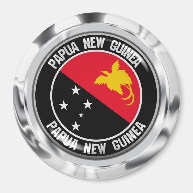 Papua New Guinea Round Emblem Magnet (Front)