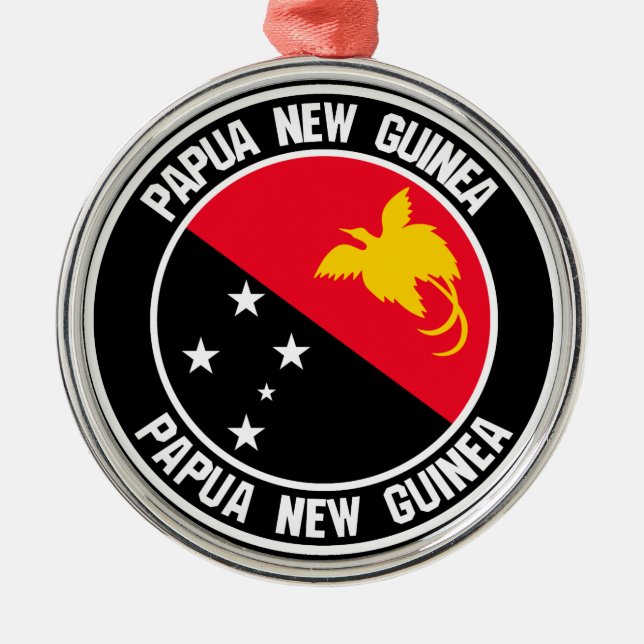 Papua New Guinea Round Emblem Metal Ornament (Front)