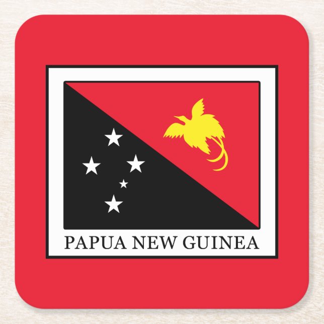 Papua New Guinea Square Paper Coaster (Front)