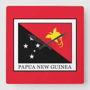 Papua New Guinea Square Wall Clock