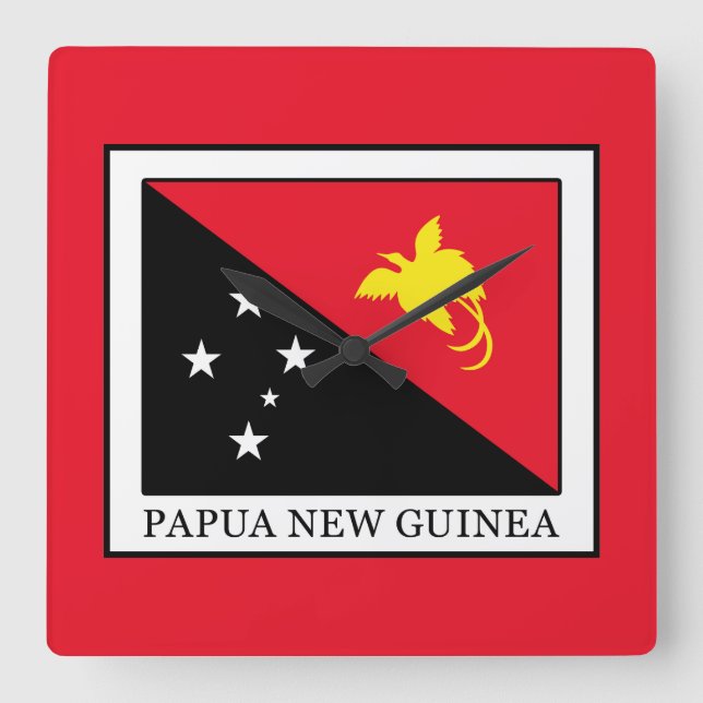 Papua New Guinea Square Wall Clock (Front)