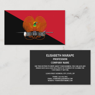 Papua New Guinean Flag & National Emblem Business Card