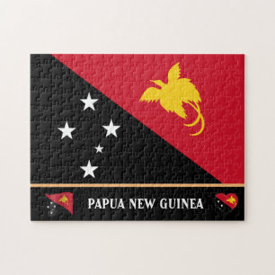 Papuan Flag & Papua country /Papua New Guinea Jigsaw Puzzle