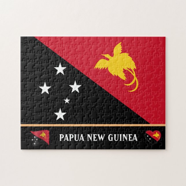 Papuan Flag & Papua country /Papua New Guinea Jigsaw Puzzle (Horizontal)