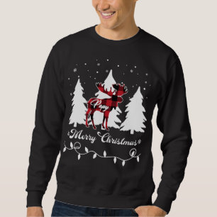 Papy Moose Buffalo Red Plaid Christmas Matching Fa Sweatshirt