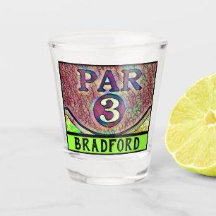 Par 3 Golf Golfer Name Dad Grandpa etc Green Shot Glass