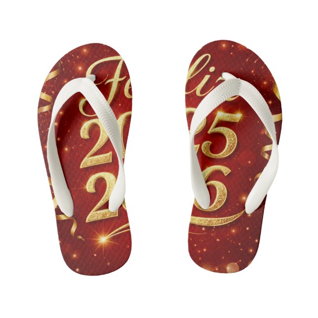 Par de Chancletas con Diseño “Feliz 2025–2026” | C Kid's Thongs (Footbed)