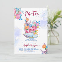Par-tea birthday party cup filled with flowers