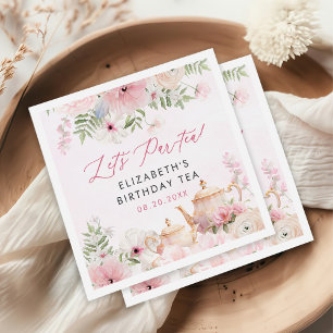 Par-tea Floral Tea Girl Birthday Party Napkin