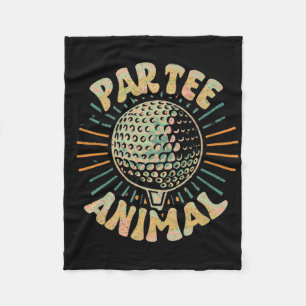 Par-tee Animal Funny Golf Golfer Let's Par Tee Tim Fleece Blanket