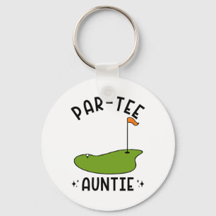Par-tee Auntie Funny Aunt Golf Birthday Party Key Ring