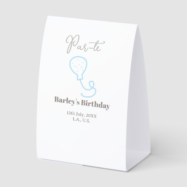par tee birthday grey blue balloon scribble name (Front)