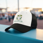 Par-Tee Bridesmaids Monogram | Golf Bachelorette Trucker Hat<br><div class="desc">Top off the celebration with this Golf Bachelorette Trucker Hat. Featuring a chic golf crest with watercolor palms and florals, this custom hat is personalised with the recipient’s initial for a fun and stylish touch. Perfect for a Par-Tee Before the Tee weekend, Palm Springs getaway, or girls’ golf trip, it...</div>