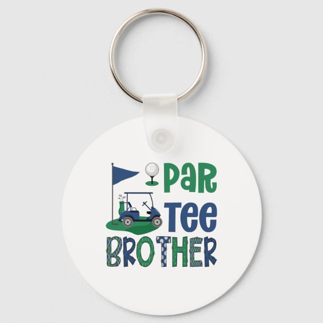 Par-tee Brother Golf Lover Birthday Party Family M Key Ring (Front)