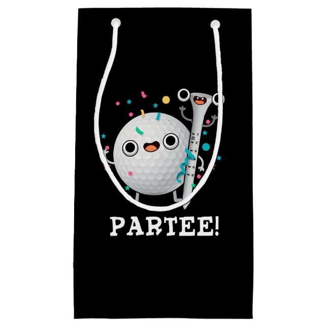 Par-Tee cute Golf Pun Dark BG Small Gift Bag (Front)