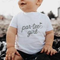 Par-tee Girl Golf 1st Birthday Sage Green T-Shirt