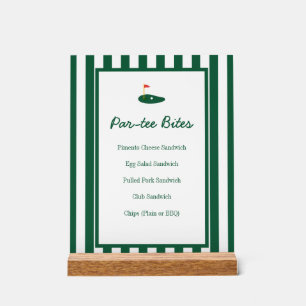 Par-tee Golf Bites Menu for 1st Birthday Party Acrylic Sign