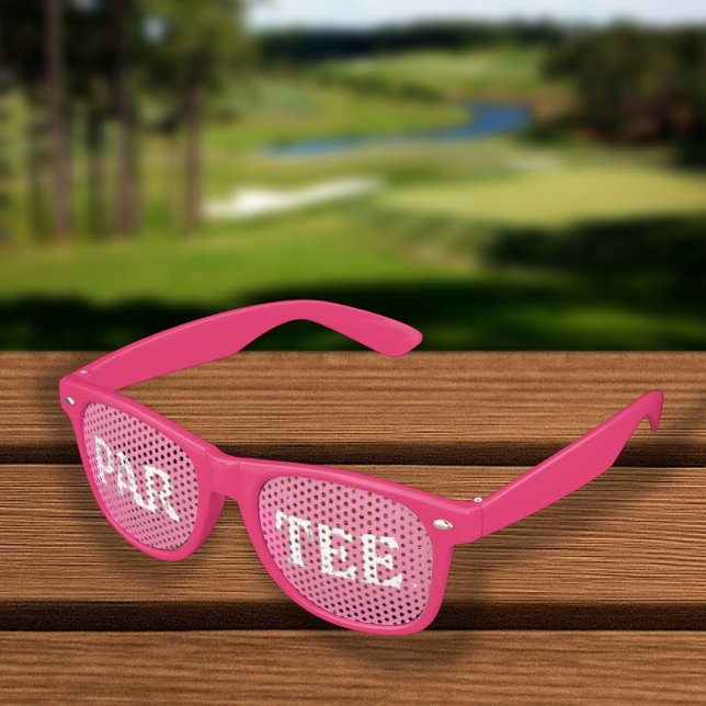 Par-Tee Golf Pun Fun Retro Sunglasses (Par-Tee Golf Pun Fun Retro Sunglasses by Ricaso for the bachelorette party bride to be and her crew)