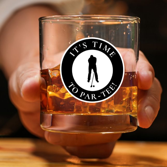 Par Tee Golfer Funny Humour Modern Black For Him Whiskey Glass (Par Tee Golfer Funny Humor Modern Black For Him Whiskey Glass)